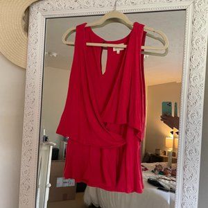 Anthropologie Deletta Red Deep V Top